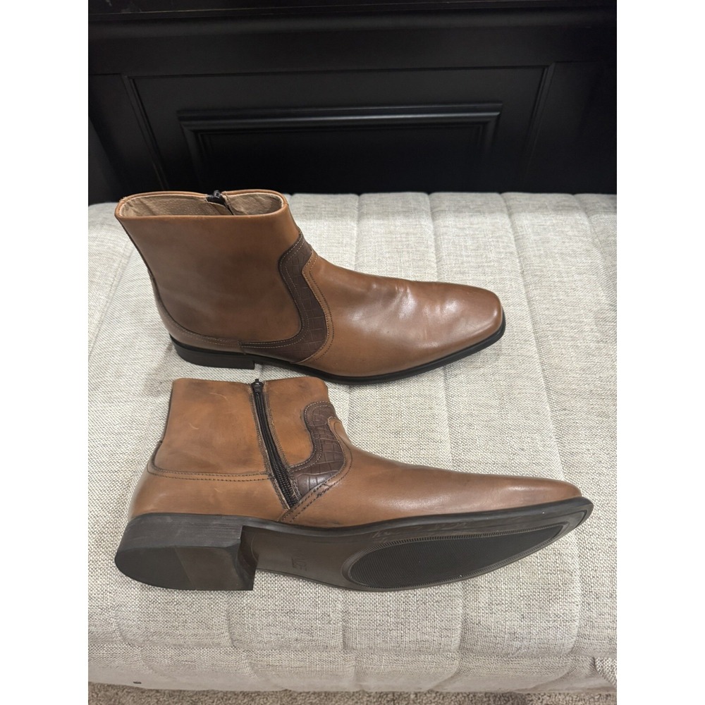 Cam Newton MADE Garner Tan‎ Leather w/Python Print 14D Dress Boot - MSRP $160